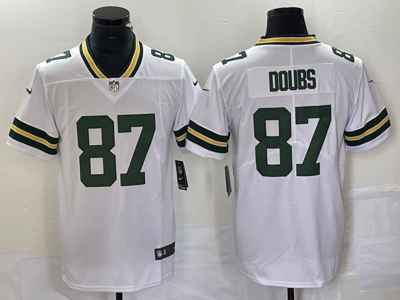 Men Green Bay Packers #87 Doubs White 2023 Nike Vapor Limited NFL Jersey style 2->green bay packers->NFL Jersey